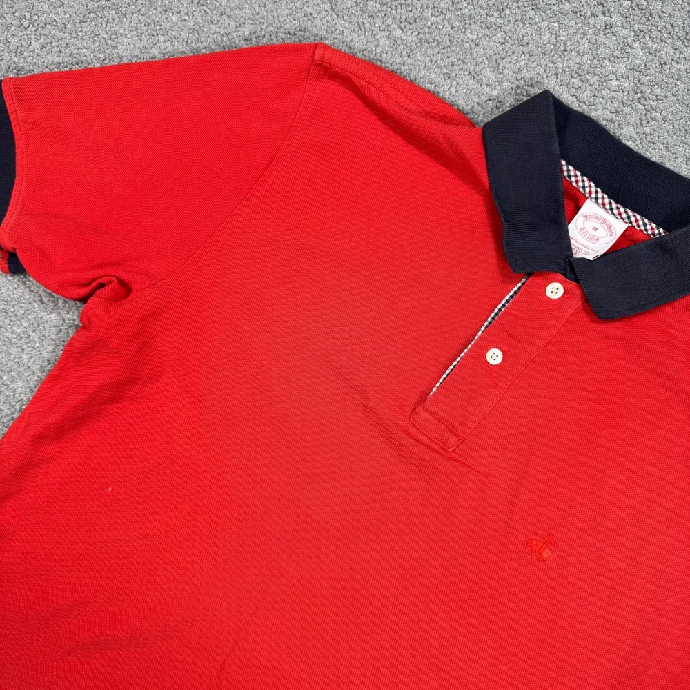 Brooks Brothers Polo Shirt Mens Medium Red Performance Original Fit Short Sleeve